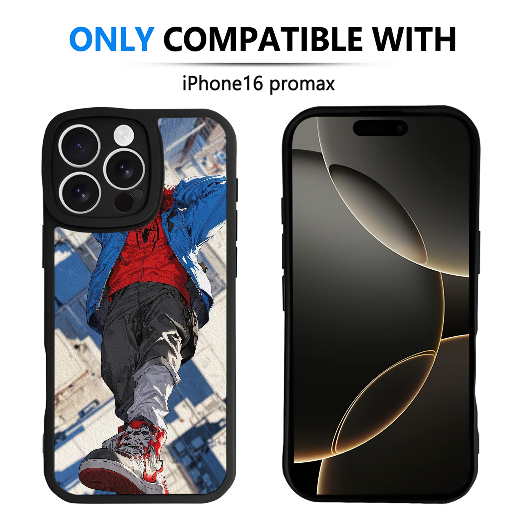 （画像用） Spider Man スパイダーマン 【iPhone 16シリーズ対応】シリコンスマホケース（レザー調） 材質：シリコン